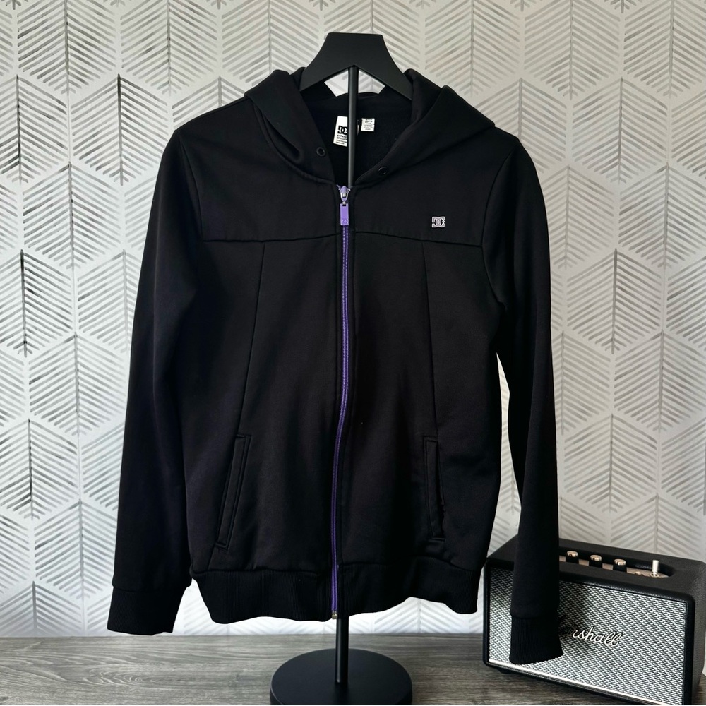 DC Black Fleece Hoodie with Purple Accents